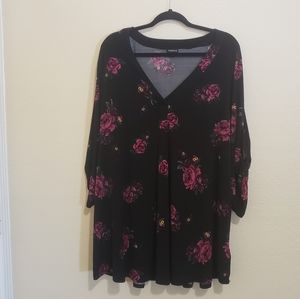 TORRID Black Floral Top